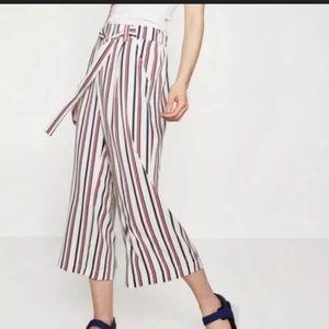 Zara Trafaluc Striped Wide Legs Trousers Pants